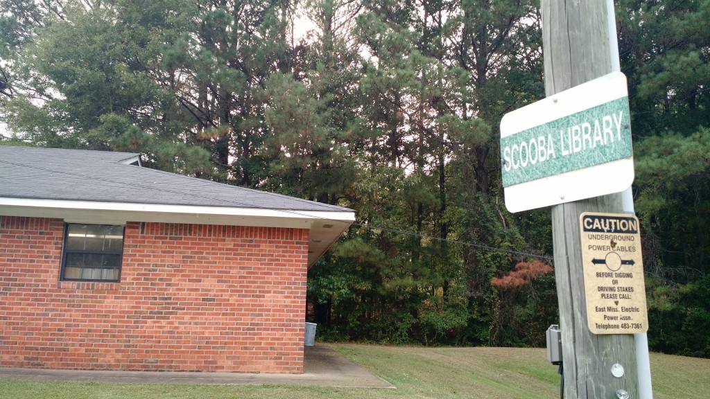 Scooba Branch Library and sign.